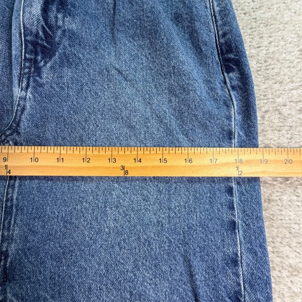 H&M Denim Maxi Skirt 100% Cotton Front Slit Size 6 Blue Streetwear High Rise